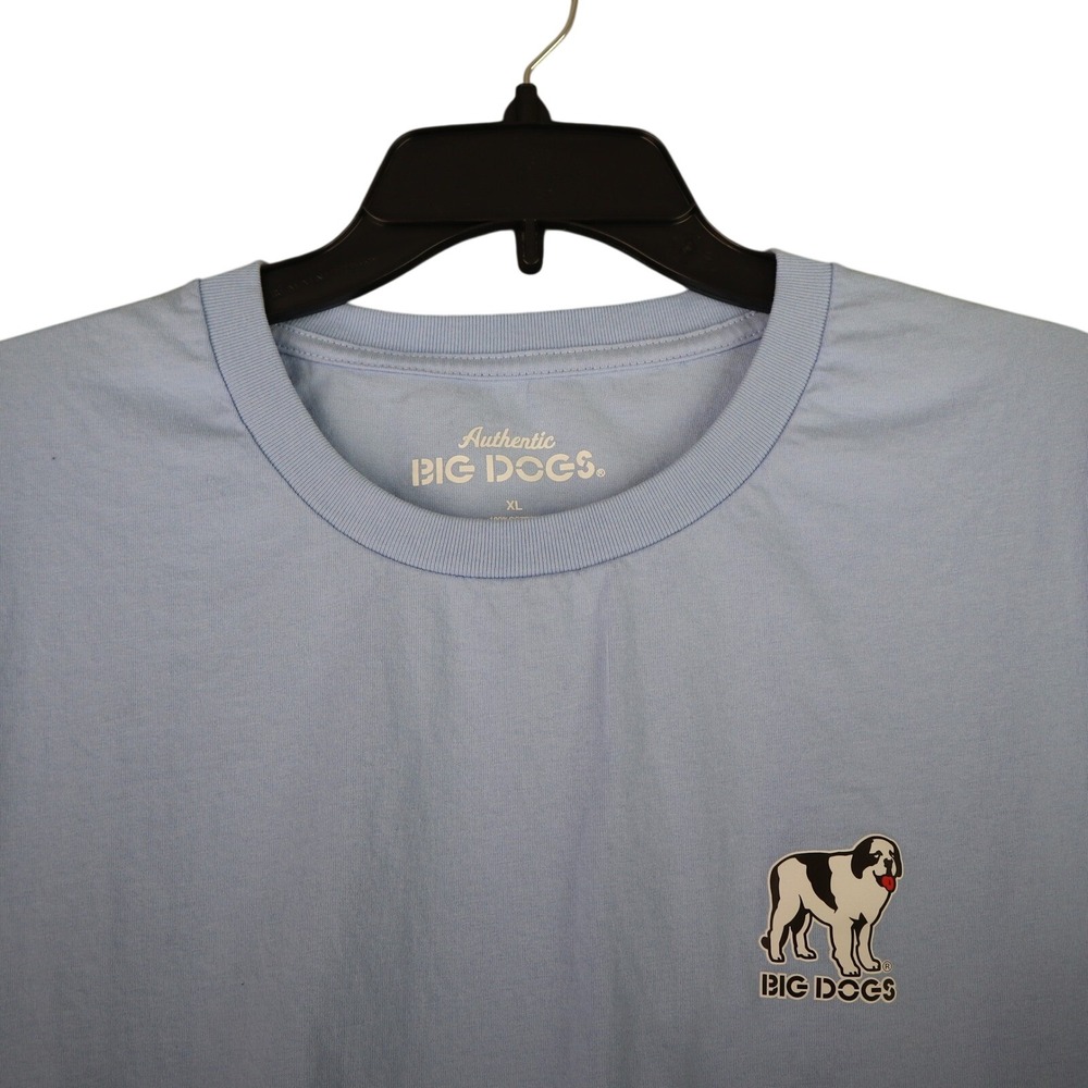 Big Dogs T-Shirt Mens XL Grillin and Chillin Graphic Blue Casual BBQ Tee